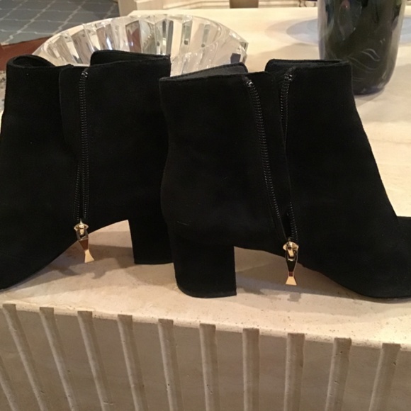 Kate Spade Langley black suede booties with bow size 7 CLOSET CLOSES 12/16 - Picture 3 of 4